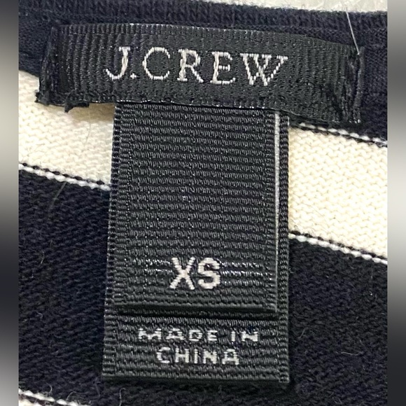 J Crew Womens XS Black/White Stripe Long Sleeve Top Classic Preppy Coastal - Picture 11 of 13